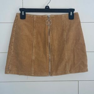 Forever 21 Zip Up Corduroy Mini Skirt S #0015
